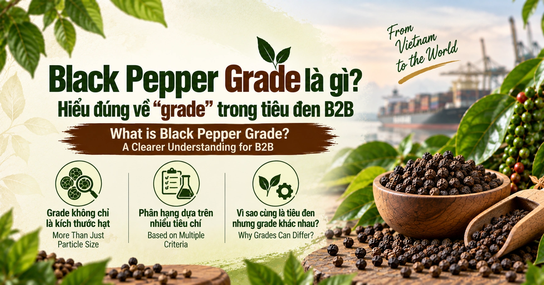 Black Pepper Grade là gì Hiểu đúng về grade trong tiêu đen B2B