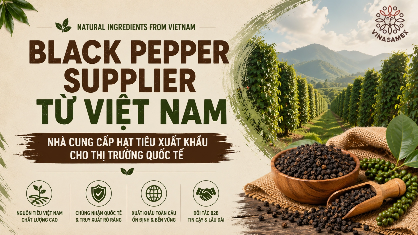 Black Pepper Supplier từ Việt Nam - Nhà cung cấp hạt tiêu xuất khẩu cho thị trường quốc tế