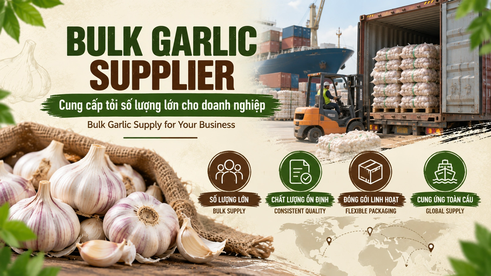 Bulk Garlic Supplier - Cung cấp tỏi số lượng lớn cho doanh nghiệp