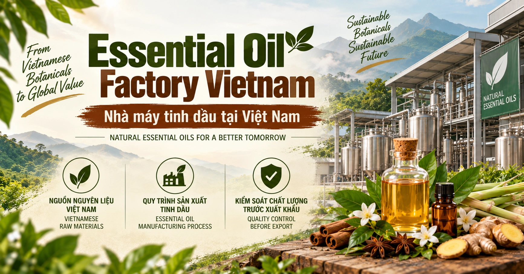 Essential Oil Factory Vietnam - Nhà máy tinh dầu tại Việt Nam
