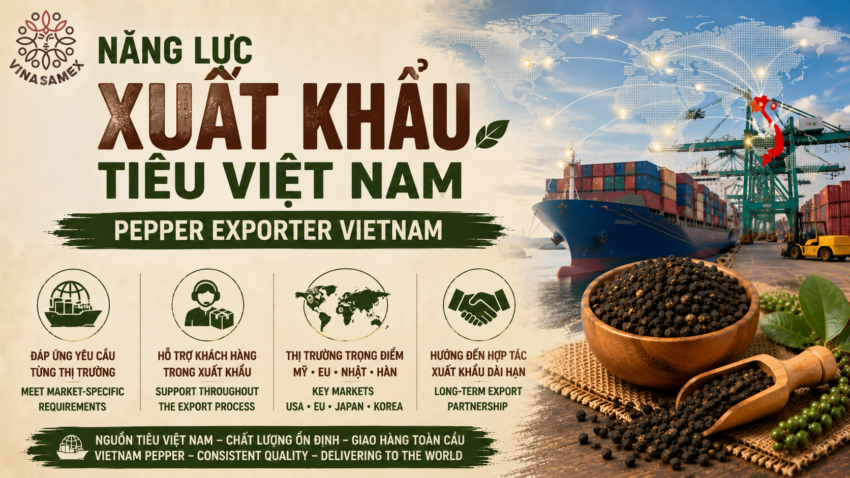 Năng lực xuất khẩu tiêu Việt Nam (Pepper Exporter Vietnam)