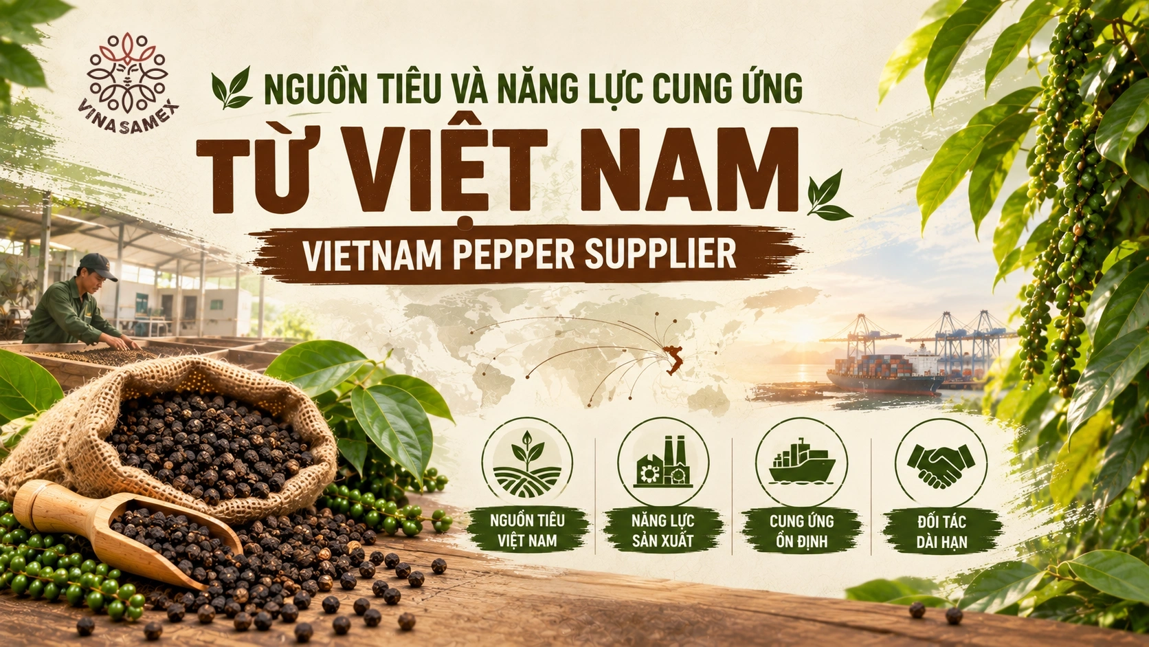 Nguồn tiêu và năng lực cung ứng từ Việt Nam (Vietnam Pepper Supplier)
