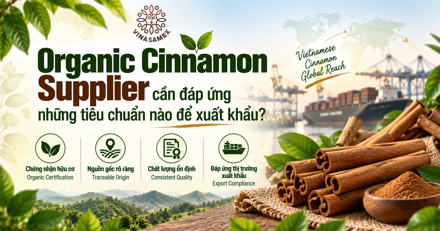 Organic Cinnamon Supplier cần đáp ứng những tiêu chuẩn nào để xuất khẩu?