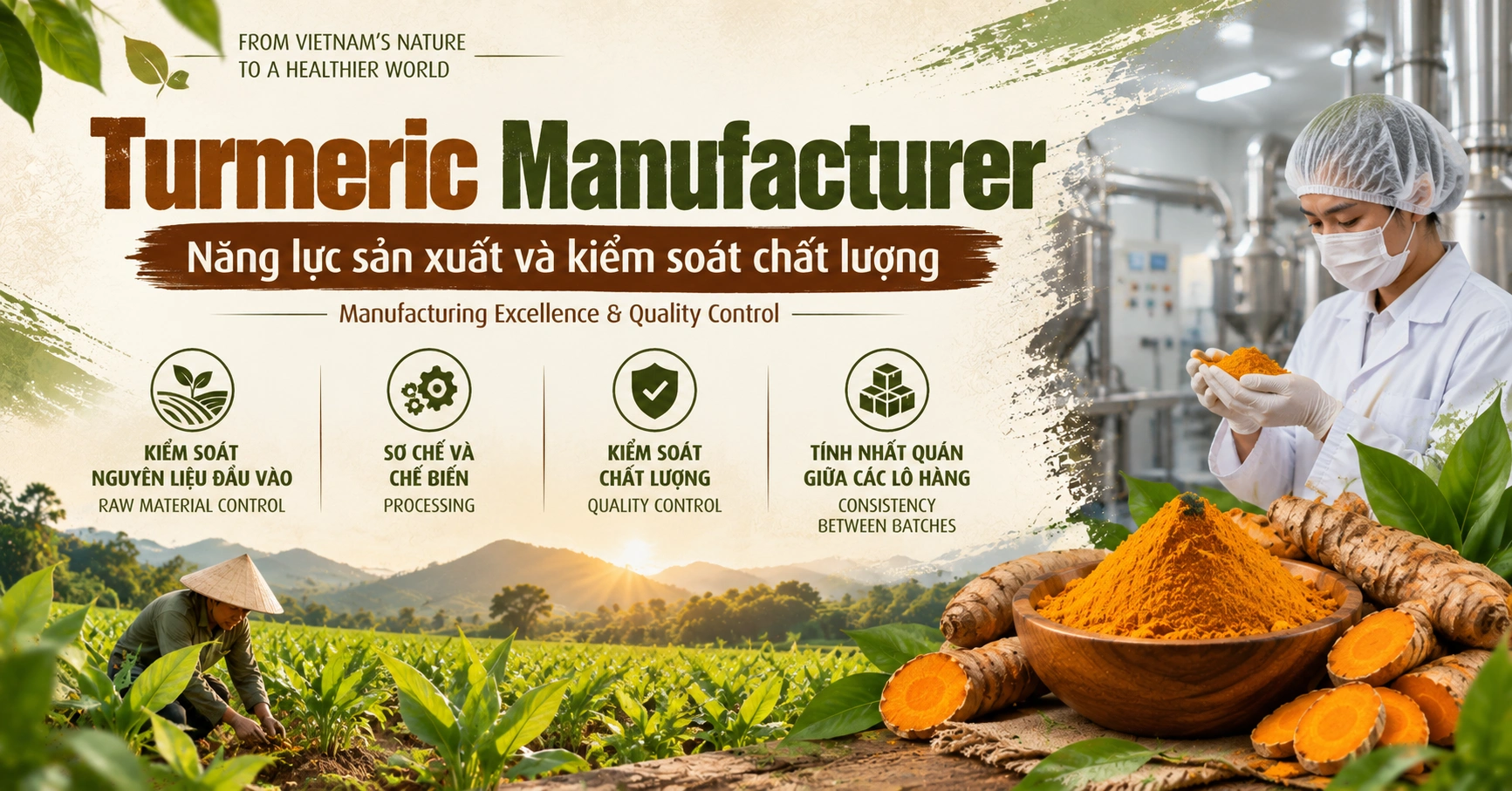 Turmeric Manufacturer - Năng lực sản xuất và kiểm soát chất lượng