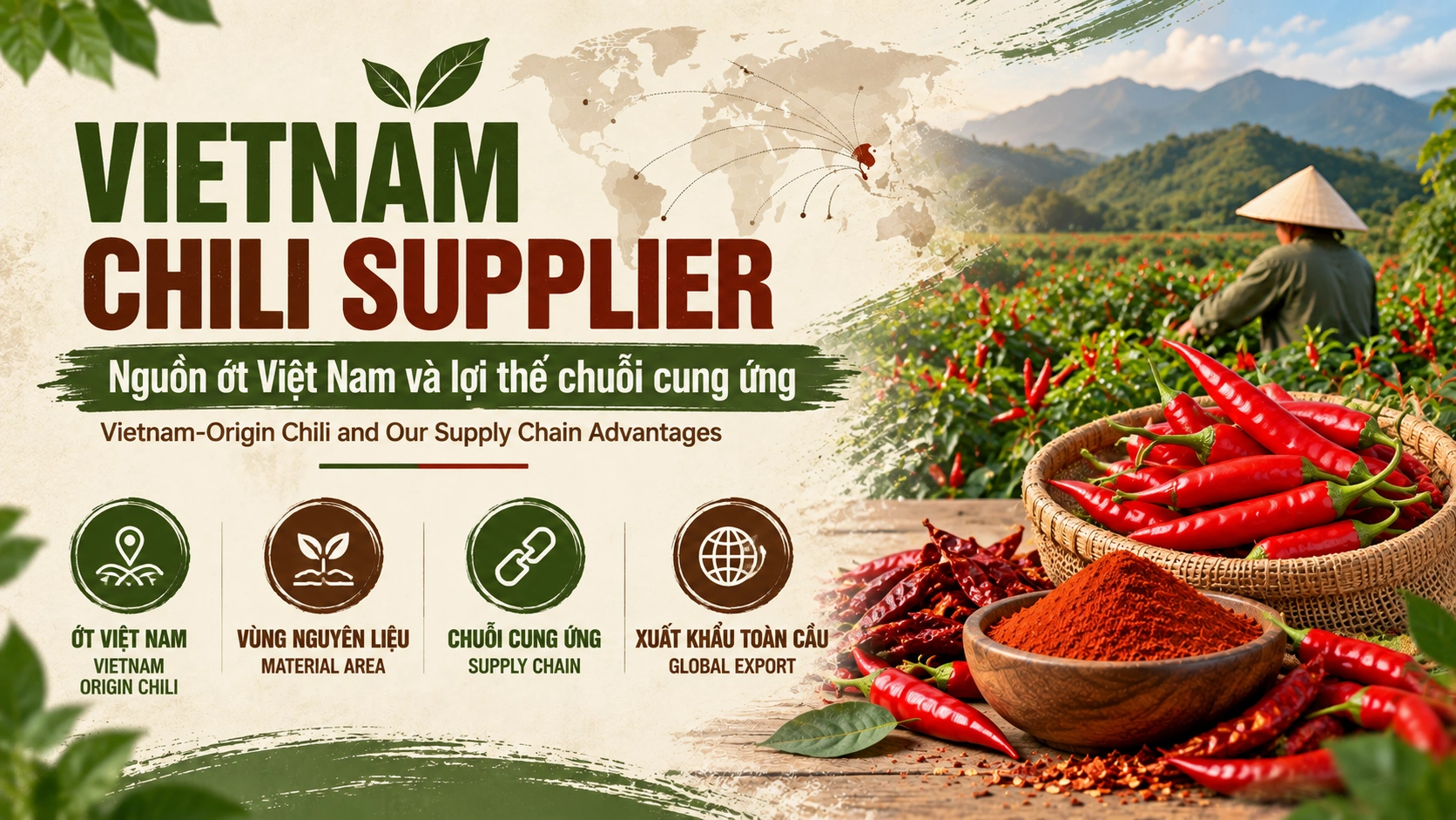 Vietnam Chili Supplier - Nguồn ớt Việt Nam và lợi thế chuỗi cung ứng
