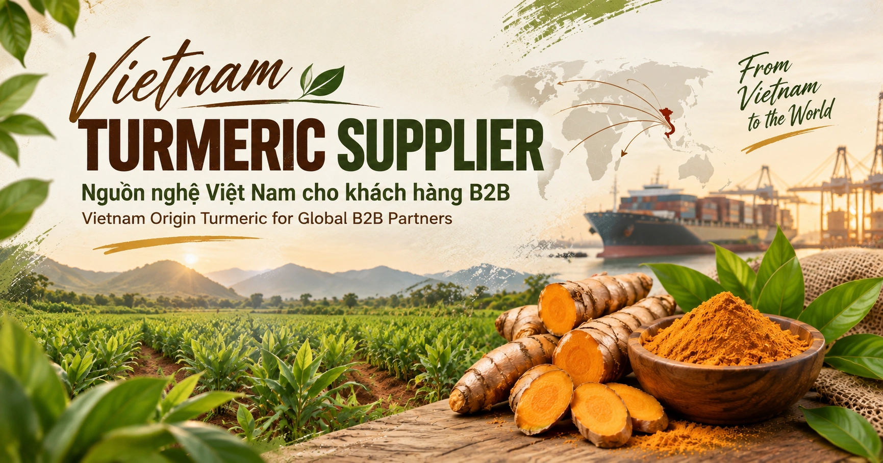 Vietnam Turmeric Supplier - Nguồn nghệ Việt Nam cho khách hàng B2B