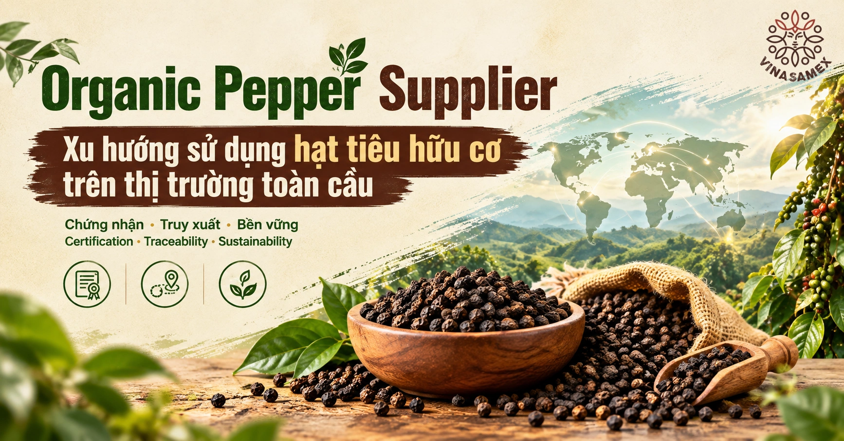 Organic Pepper Supplier - Xu hướng sử dụng hạt tiêu hữu cơ trên thị trường toàn cầu