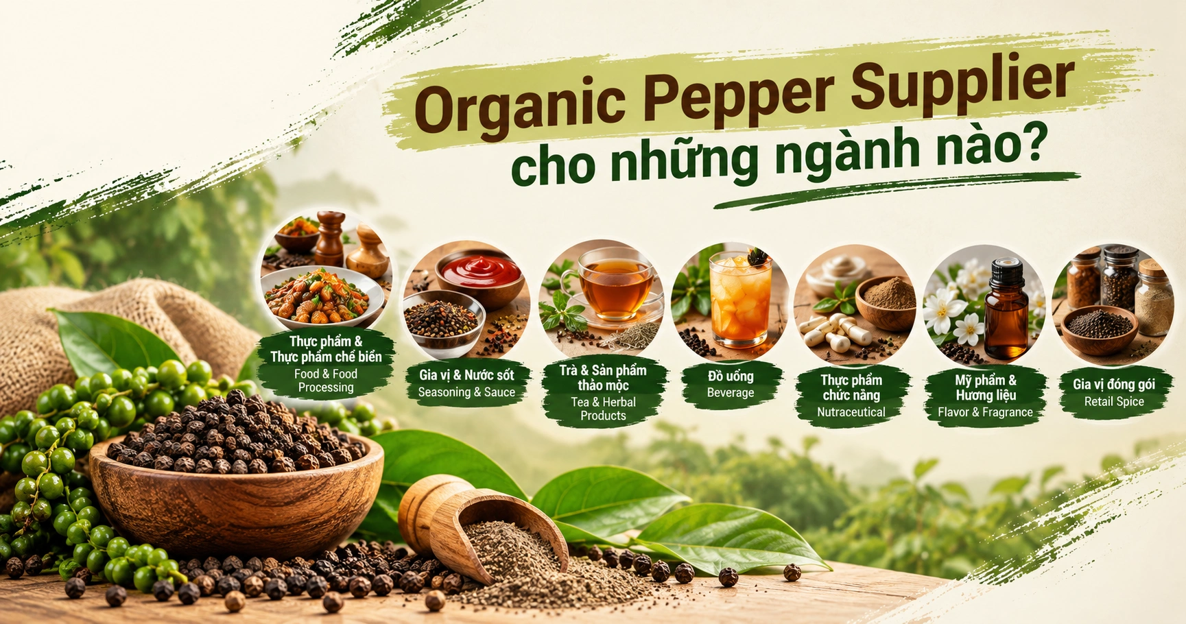 Organic Pepper Supplier cho những ngành nào