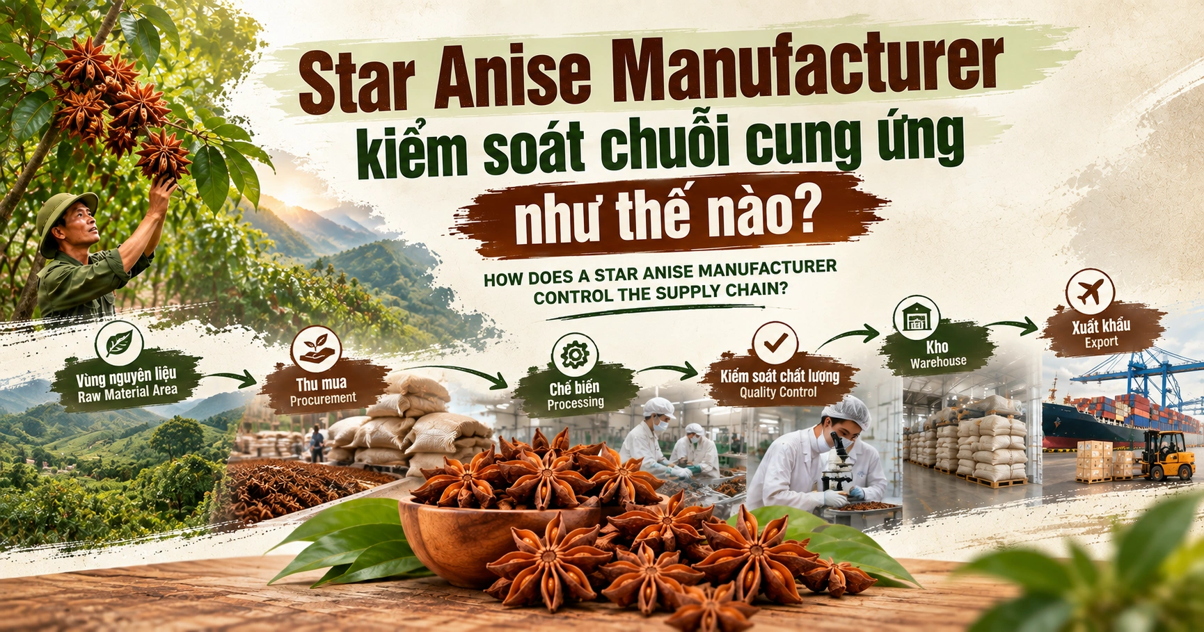 Star Anise Manufacturer kiểm soát chuỗi cung ứng như thế nào